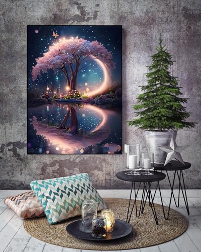 Diamond Art Kits for Adults, Tree of Life Diamond Painting Kits for Adults - color: Pink tree