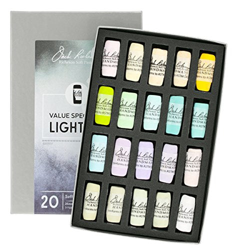 Jack Richeson 422924 Hand Rolled Soft Pastels Value Spectrum : Lights 5 (20 Piece)