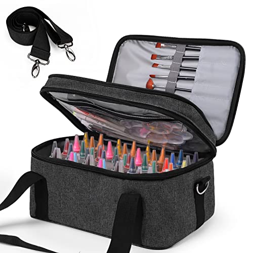 Acrylic Paint Storage Case, Black, Unisex, Plastic and Leather, Ideal for Artists on-the-go