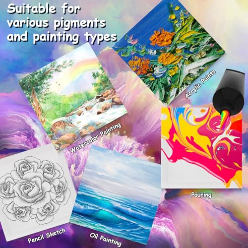 22PCS Mini Canvases for Painting – 5 x 5 in Bulk Small Square Stretched Canvases, 0.4 in Thick Blank Canvas for Students, Art Supplies, School & Home Crafts - size: 22PCS Mini Canvas -5x5ln