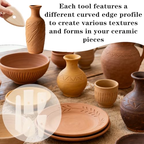 5Pcs Wood Pottery Clay Ribs