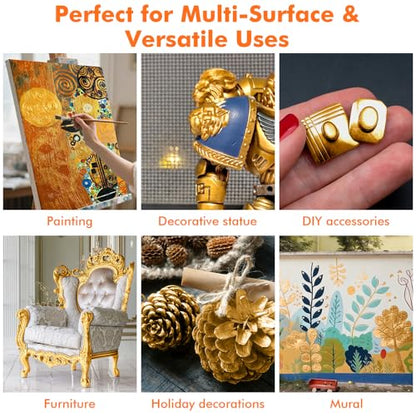 GOTIDEAL Metallic Gold Acrylic Paint, 8.45oz/250ml, Art Craft Paints - color: Gold