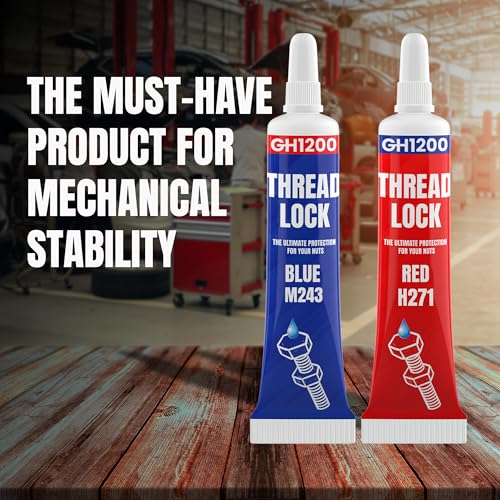 GH1200-6gx2 Pack Thread Lock Medium and Strong Strength for Nuts, Bolts, and Metals, Threadlocker Lock Tight & Seal Fasteners with Stable and Consistent Performance - style: (a) 2PCs x 6g combo