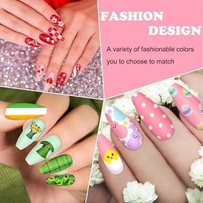 Whaline 6 Pcs Valentine's Day St. Patrick's Day Easter Nail Plates Stamping Set Heart Shamrock Egg Stamp Templates Nail Art Plates for DIY Print Manicure Salon Design - style: Valentine's Day St. Patrick's Day Easter
