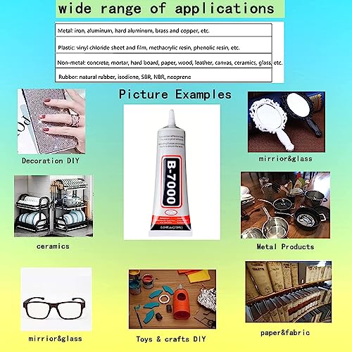 B-7000 Adhesive Multi-Function Glues,Super Glue Suitable for Phone Screen Repair,Wooden,Jewelery,1 Pack (25ml*2)