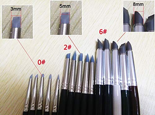 COMIART 5pcs Flexible Clay Sculpture Tools Silicon Color Shaper Brushes Size 0 - size: Size0