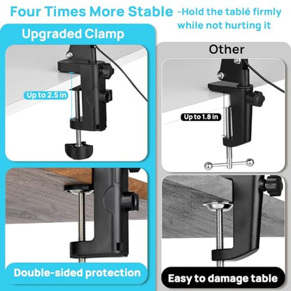 LED Magnifying Desk Lamp with Stand and Clamp for Repair, Crafts, Reading - size: 25Inch Clamp