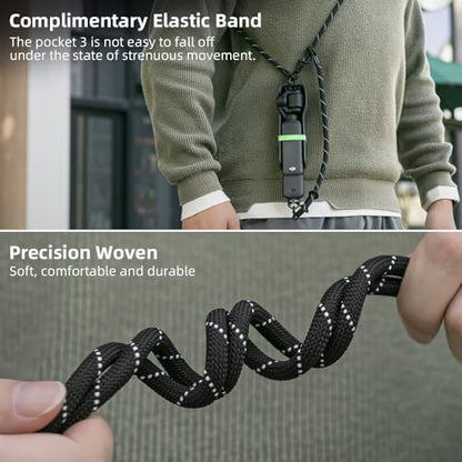 Multifuctional Crossbody Hand Wrist Lanyard Strap for DJI Osmo Pocket 3 - color: Black