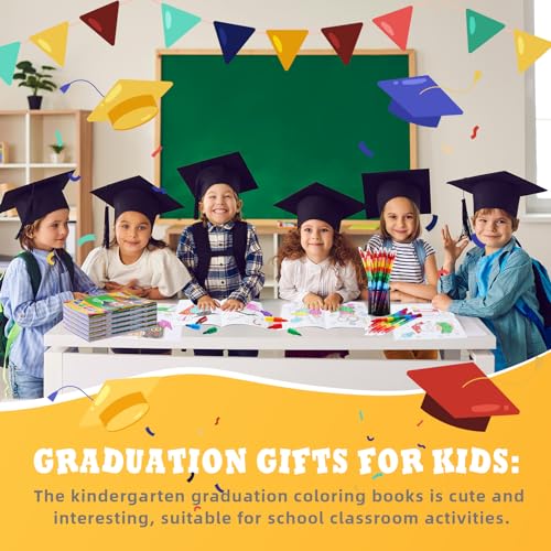 BenLouis 24 Graduation Coloring Books with 24 Crayons for Kids Bulk - style: Graduation