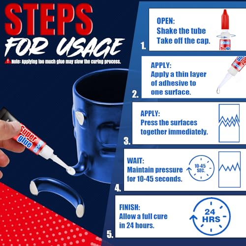 ALECPEA Super Glue, 48 X 3g, Liquid Instant Glue for Metal and Ceramic - color: Liquid