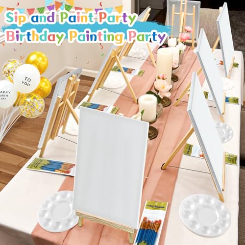Painting Supplies78Pcs Set with 16" Easels+11"x14"Canvases for Sip&Paint