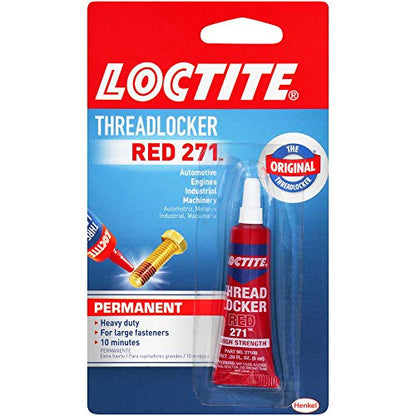 Loctite Threadlocker Blue 242 Nut/Bolt Locker & Threadlocker Red 271 Red 0.2 fl oz, 1 Tube