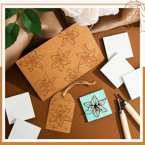 Frienda 48 Pcs 2" x 2" Rubber Carving Block Printmaking Stamp, White Green - color: White Green