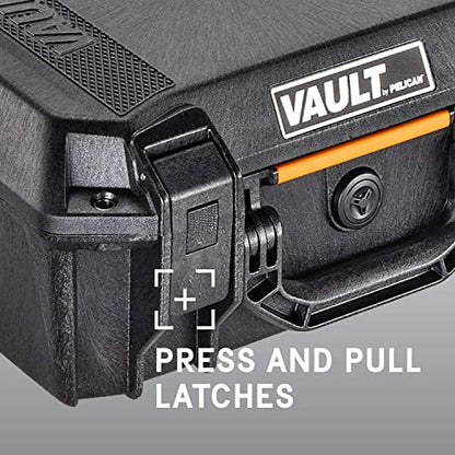 Pelican Vault V200 Hard Case (Camera, Pistol, Gear, Equipment) - color: Black, style: With Foam