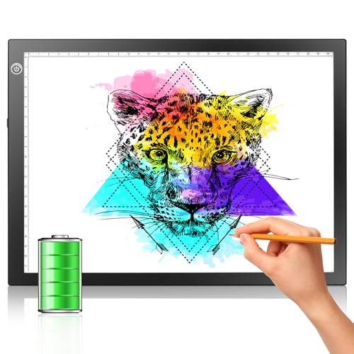 Rechargeable Drawing Board, Light Box Trace Pad Copy Table for Kids Gifts - color: BLACK, size: 10 x 15 inches