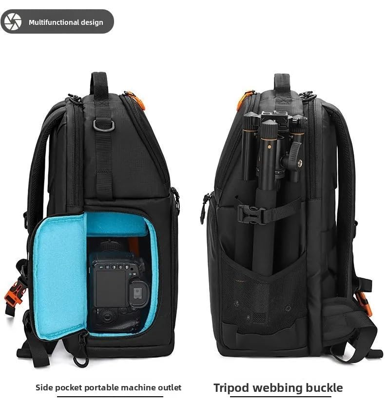 Camera Backpack, Large Capacity Outdoor DSLR Backpack, Compatible with 15.6-Inch Laptops, Canon and Nikon, Grey - color: 9013-grey