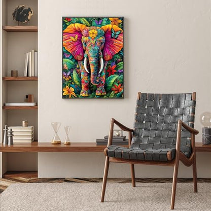 Elephant Diamond Art Kits for Adults, Flowers 5D Diamond Painting Kits - color: CM088