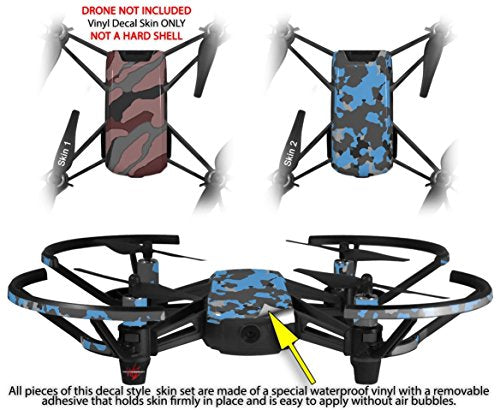 Skin Decal Wrap 2 Pack Compatible with DJI Ryze Tello Camouflage Pink Drone NOT Included