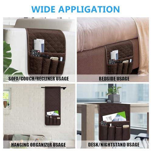 Armchair Caddy for Recliner, Non Slip Sofa Arm Organizer, Coffee - color: COFFEE-1