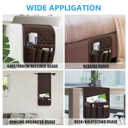 Armchair Caddy for Recliner, Non Slip Sofa Arm Organizer, Coffee - color: COFFEE-1