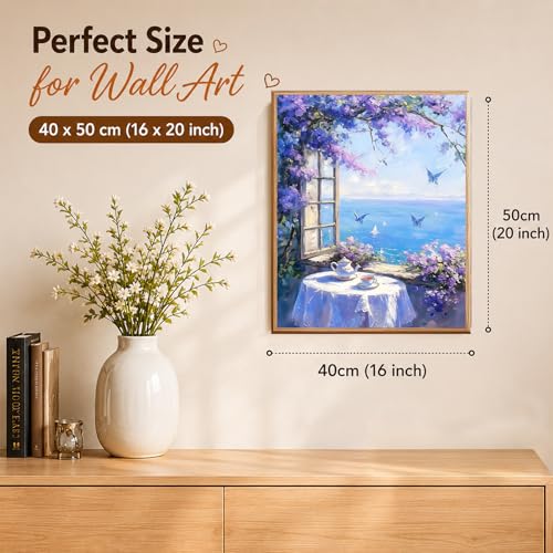 AUKELHJ Paint by Numbers Kit for Adults Beginner, Window View, 16x20 Inch - color: 06-Landscape