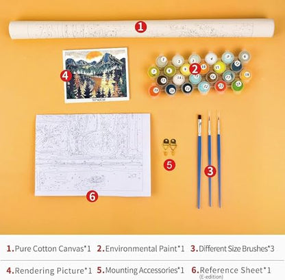 QUITEDEW 2 Pack Scenery Paint by Numbers Kits for Adults,16x20 Inch. - color: C2-scenery