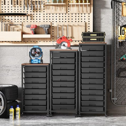 SYKIARIOL Rolling Cart with 12 Drawers,Black - color: Black, size: 12 Drawers