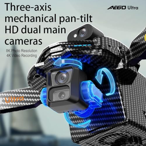 AE60 Ultra Drone with Camera for Adults, 3 Batteries,Carbon Fiber,