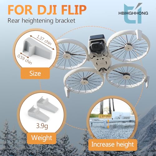 for DJI Flip Extension Landing Gear Drone Accessories for DJI Flip Increased Heightening Bracket Landing Legs Protector Rear Bracket（1 Pair）