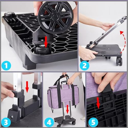 Rolling Teacher Bag with Five 360-Degree Rotating Wheels,Fits for 15.6" Laptop - color: Black