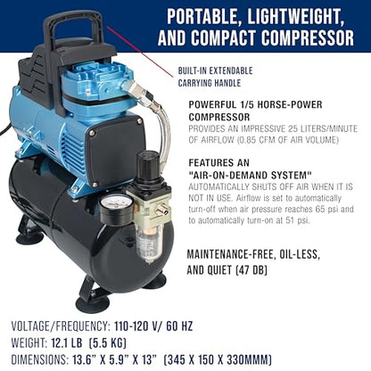 Master Airbrush 1/5 HP Cool-Runner Dual Fan Tank Air Compressor Kit - style: Super Cool Runner Tank