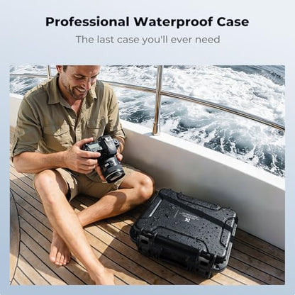 K&F CONCEPT Waterproof Hard Case, IP67 Protective Case with Pre-Scored Foam - color: Black