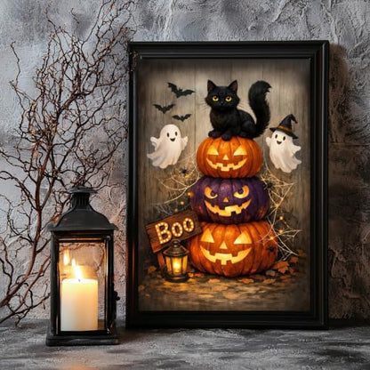 Halloween Diamond Art Kits for Adults,Ghost Pumpkin Diamond Painting - color: DP04573