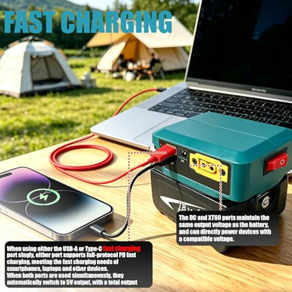 Multifunction Battery Adapter for Mak.ita 18V Batteries - color: blue(for Makita)