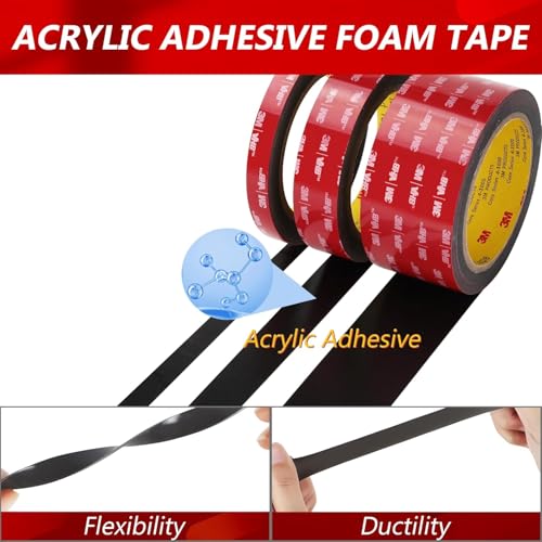3M 5925 Double Sided Tape, 2 in x 16.4 ft Heavy Duty Foam Tape - size: 2" ×16.4ft