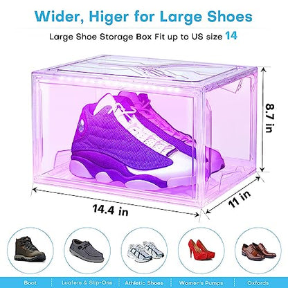 Oltraman LED Smart Shoe Boxes Display Case, Stackable Storage Organizers - color: Clear