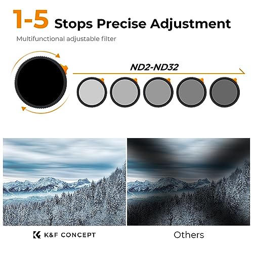 K&F CONCEPT 72mm Black Diffusion 1/4 Effect & Variable ND2-32 Filter in-1 - size: 72mm