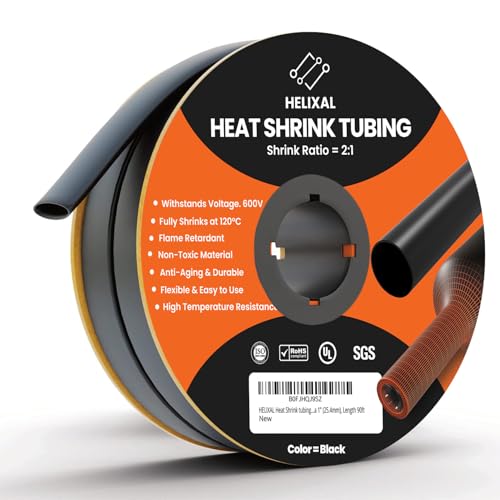 1" 25.4mm HELIXAL 2:1 Heat Shrink Tubing 90ft Spool with Airtight Seal - size: 1" - 90ft