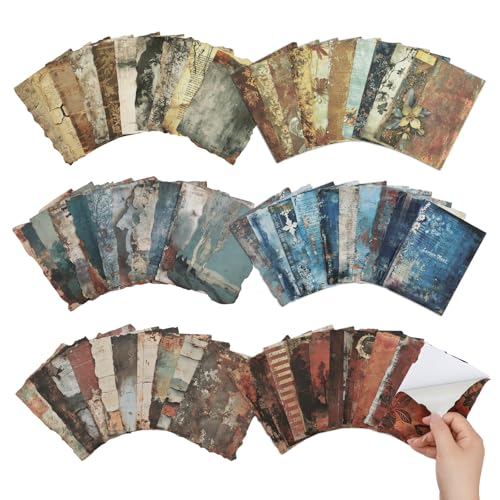 Dizdkizd 60 Sheets Vintage Scrapbook Paper Junk Journal Sticker Set