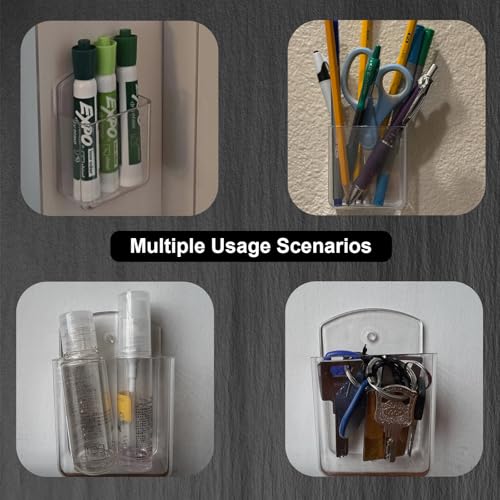 4Pcs Wall Remote Control Holder, Clear Remote Wall Mount for AC TV, Adhesive Remote Control Holder for Office Storage - color: Clear