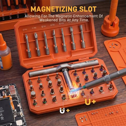42-in-1 Magnetic Screwdriver Set, T-Handle Ratcheting Bits for Repair - size: 42-IN-1-Pro