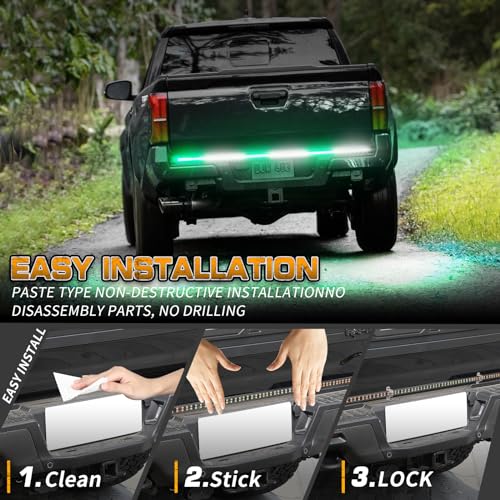 XRIDONSEN 48 inch 288 LED Tailgate Strobe Lights Rear Emergency Lights - color: Green/White