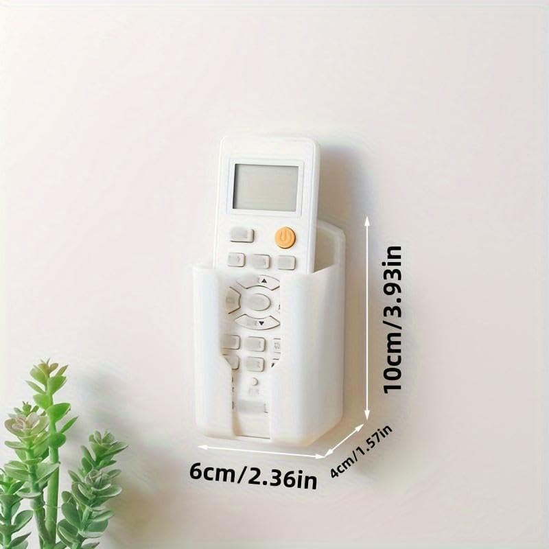 Universal Remote Control Holders Wall Mount AC Fan Media Player TV Controller Rack Stand, Self Adhesive Storage Box Case Organizer, Easy Manipulate Clicker for Home Office School White - color: white