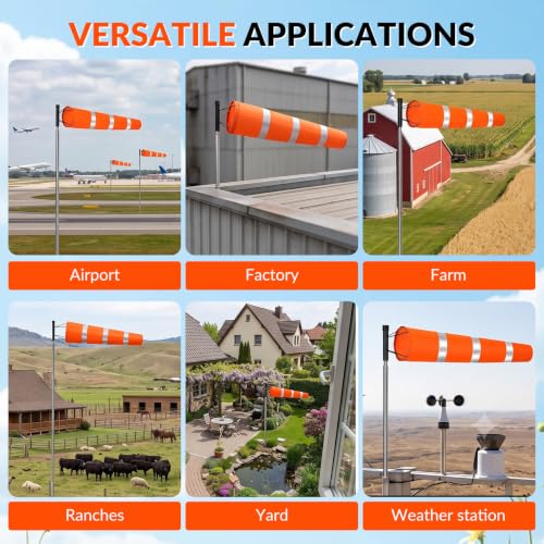 Airport Windsock Pole Kit, 8 in x 36 in Aviation Grade Wind Sock Pole Kit