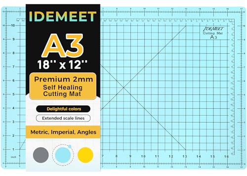 Self Healing Cutting Mat 18" x 12", A3 Double-Sided for Sewing & Quilting - color: Aqua Blue, size: A3:18‘’x12‘’