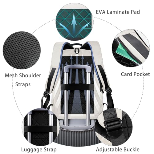 hk Backpack for Men Business Slim Laptop Bag - color: White, size: 17.3 Inch