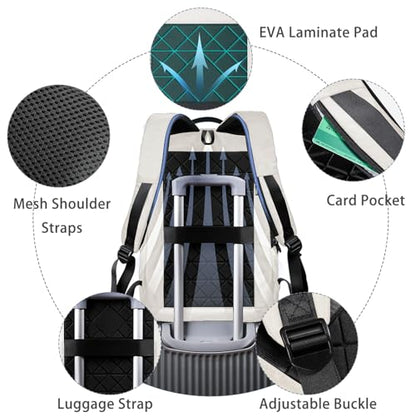 hk Backpack for Men Business Slim Laptop Bag - color: White, size: 17.3 Inch