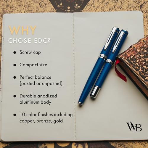 Wordsworth & Black Mini Pocket Fountain Pen for Writing, Medium Nib, Blue - color: Imperial Blue
