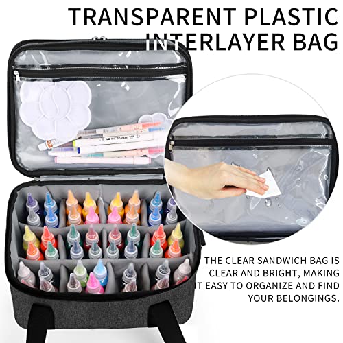 Acrylic Paint Storage Case, Black, Unisex, Plastic and Leather, Ideal for Artists on-the-go
