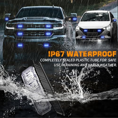 XRIDONSEN 8PCS Sync Truck Grill Strobe Lights 32 LED Grille Lights - color: Blue